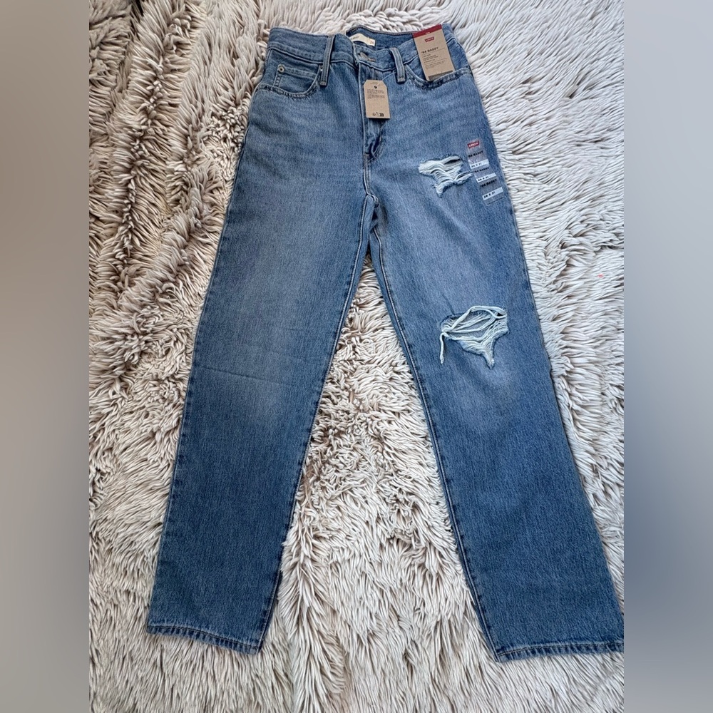 Distressed Blue Jeans